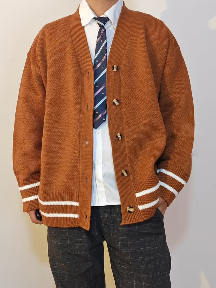 Men’s V-Neck Cardigan with Buttons