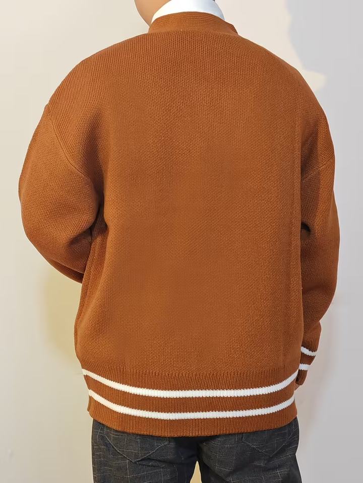 Men’s V-Neck Cardigan with Buttons