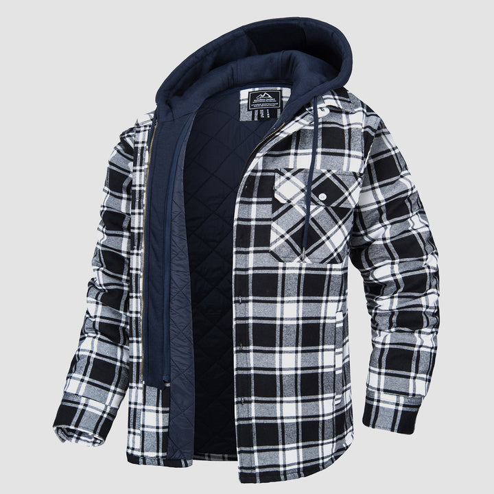 Men’s Plaid Hooded Flannel Jacket