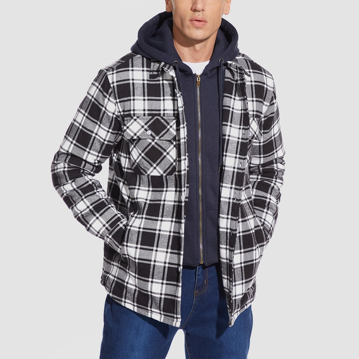 Men’s Plaid Hooded Flannel Jacket