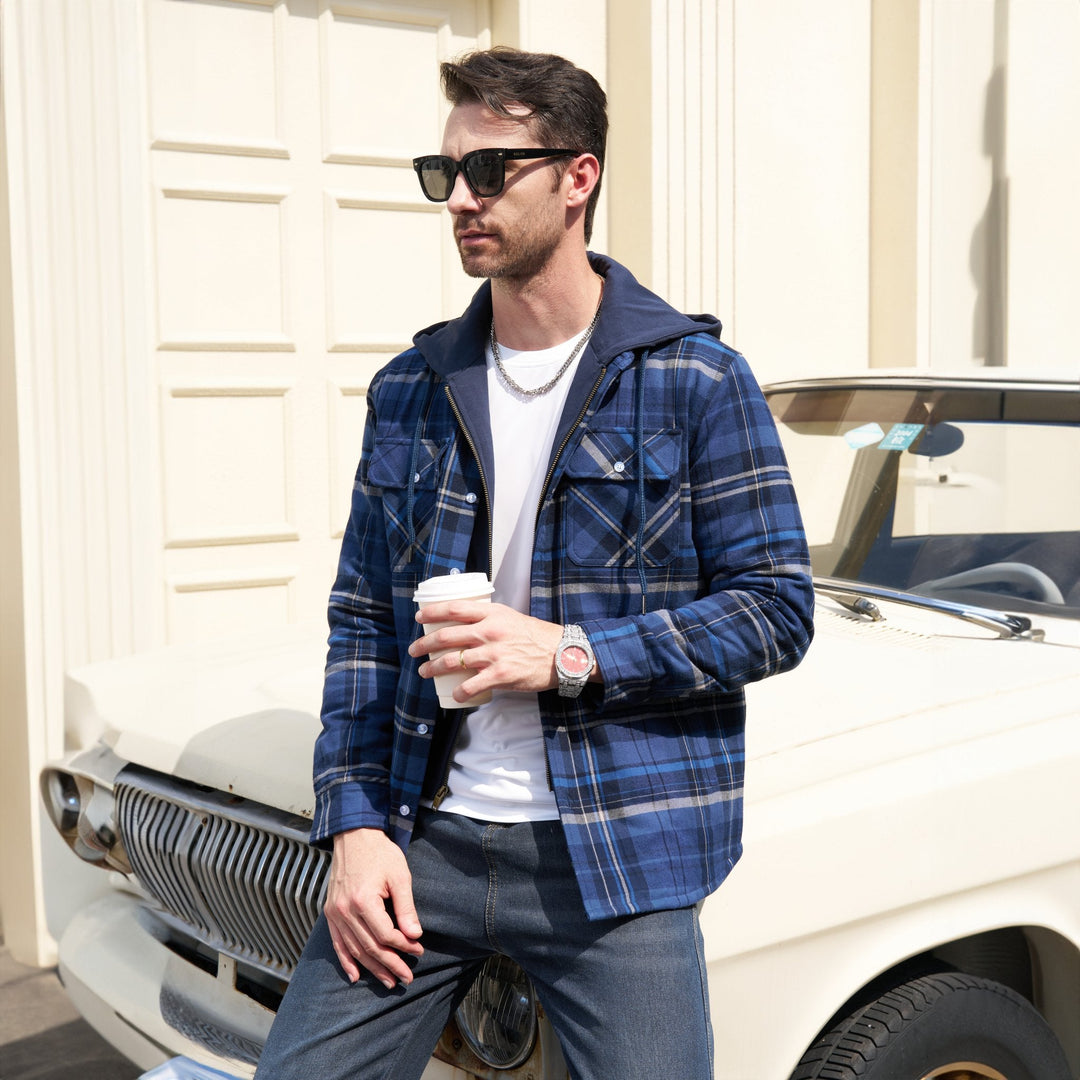 Men’s Plaid Hooded Flannel Jacket