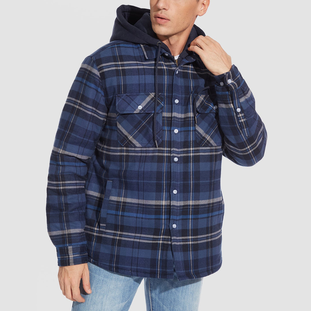 Men’s Plaid Hooded Flannel Jacket