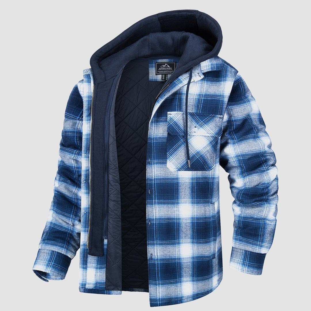 Men’s Plaid Hooded Flannel Jacket