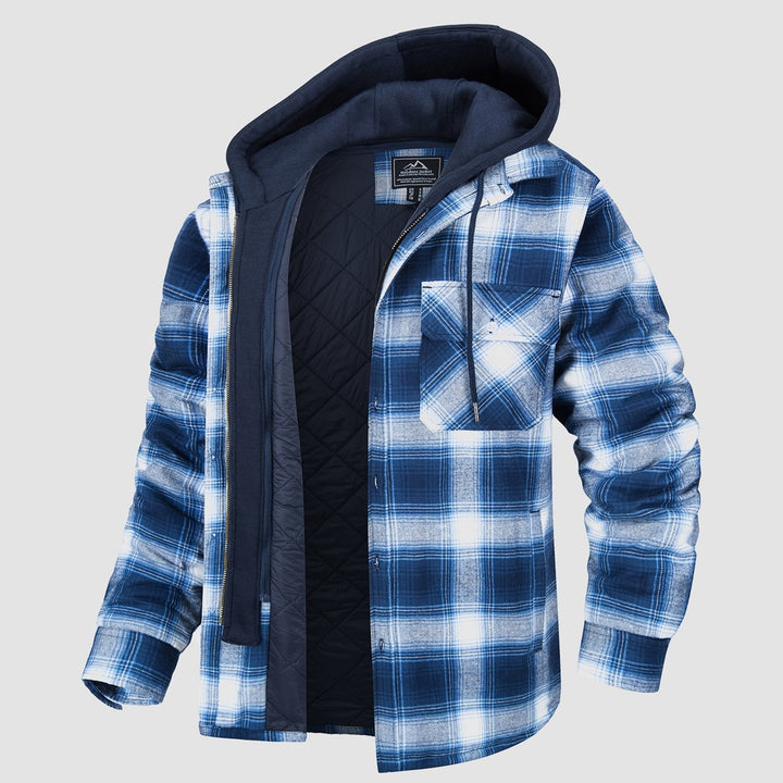 Men’s Plaid Hooded Flannel Jacket