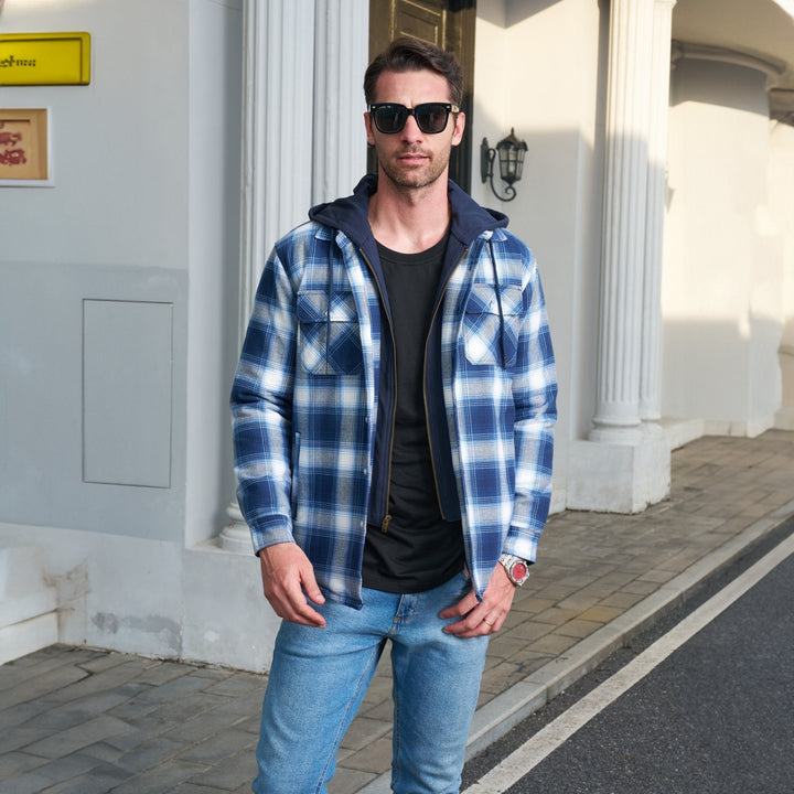 Men’s Plaid Hooded Flannel Jacket