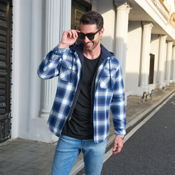 Men’s Plaid Hooded Flannel Jacket