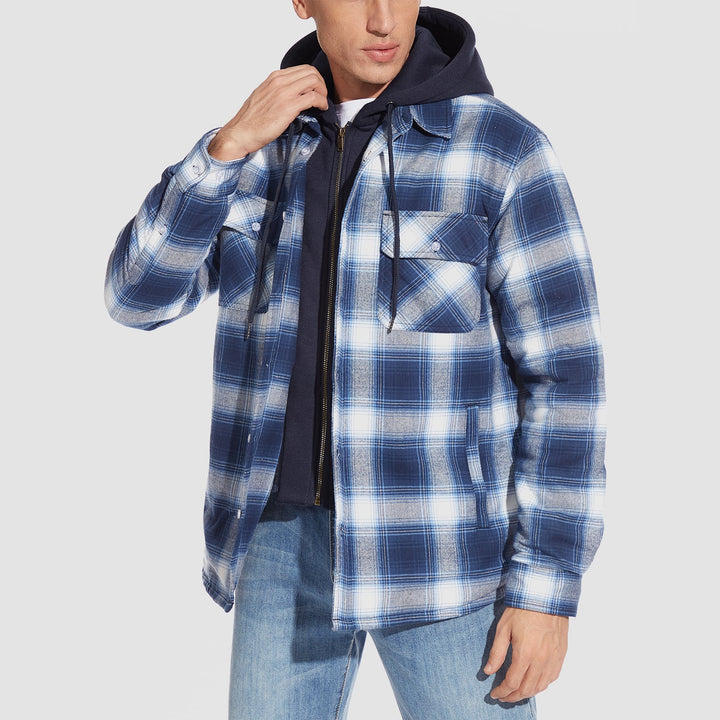 Men’s Plaid Hooded Flannel Jacket