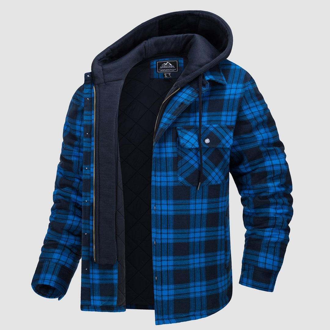 Men’s Plaid Hooded Flannel Jacket