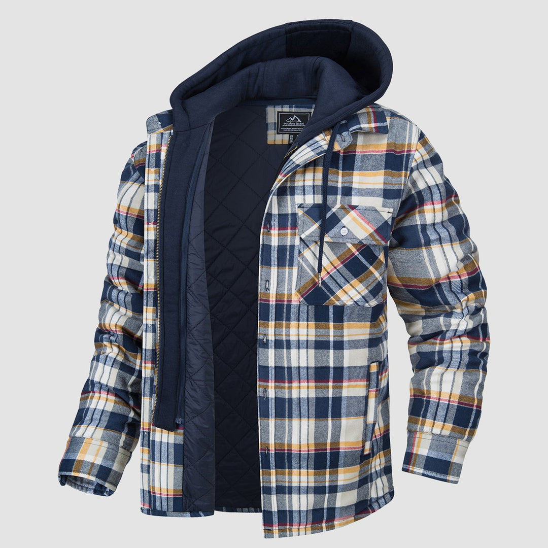 Men’s Plaid Hooded Flannel Jacket