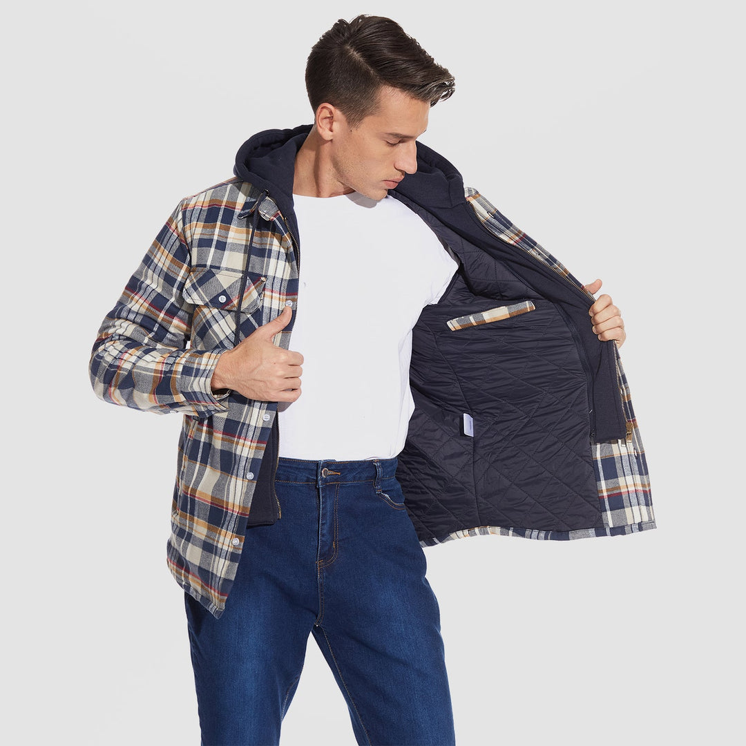 Men’s Plaid Hooded Flannel Jacket