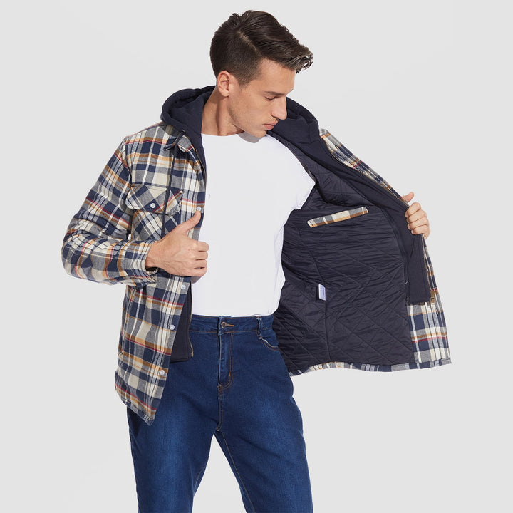 Men’s Plaid Hooded Flannel Jacket